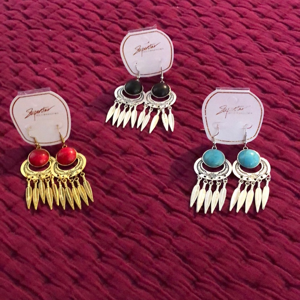 Bohemian Dangle Earrings 3 pair for $5.00